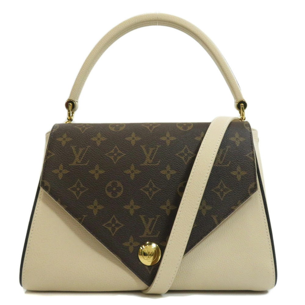 Louis Vuitton Leather Handbag Monogram Canvas V Double
